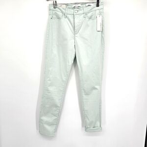 Ellen Tracy The Newport High Rise Skinny Denim Pastel Mint Green Womens 6 New